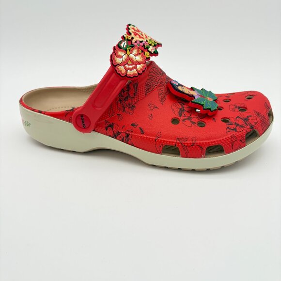 NWT Mens Size 11 Womens 13 Frida Kahlo Bone Red Crocs Classic Clogs - Picture 5 of 11